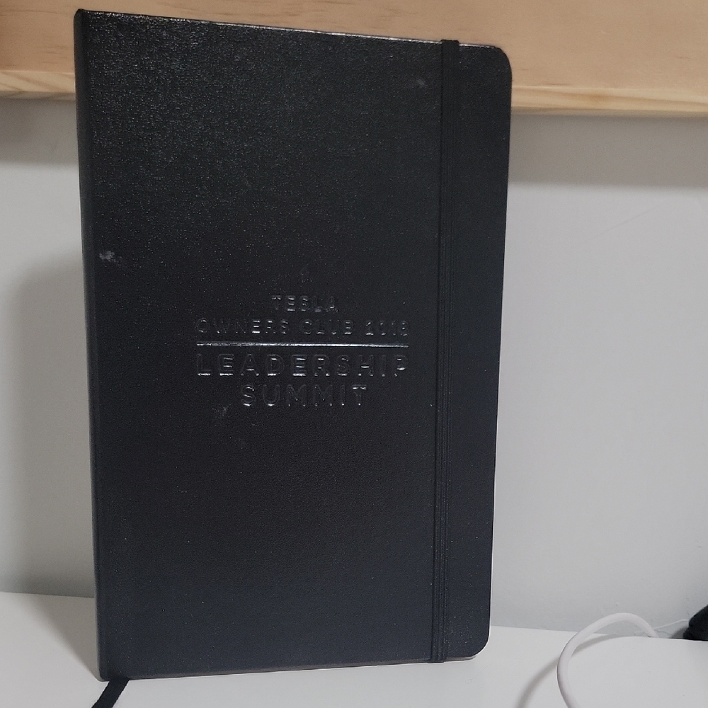Tesla Limited Edition Owners Club 2018 Black Leadership Summit Lined Notebook